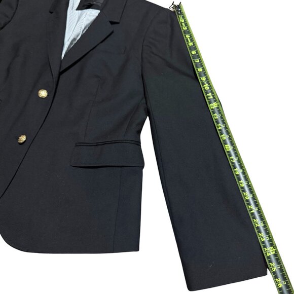 J.Crew Wool-Blend Schoolboy Blazer in Black w Gold Buttons – Women’s Size 12 (L) - Picture 10 of 17